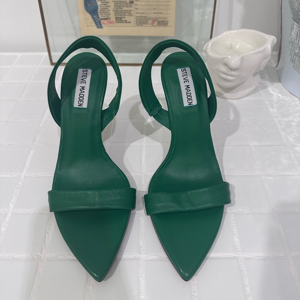 Steve Madden Green Heeled Shoes Elegant Design